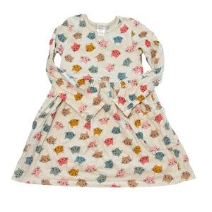Hanna Andersson Cat Print swing Dress 6-7